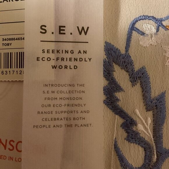 NWT Monsoon TOBY embroidered top in sustainable viscose ivory SIZE US XL - Picture 8 of 14